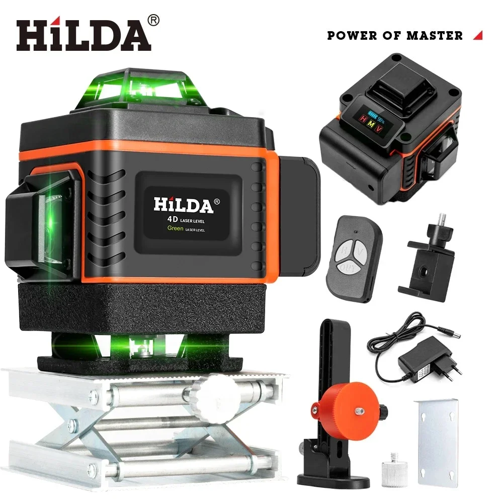 Laser Level 16 Lines 4D Green - HILDA 16/12 линий 4D лазерный уровень