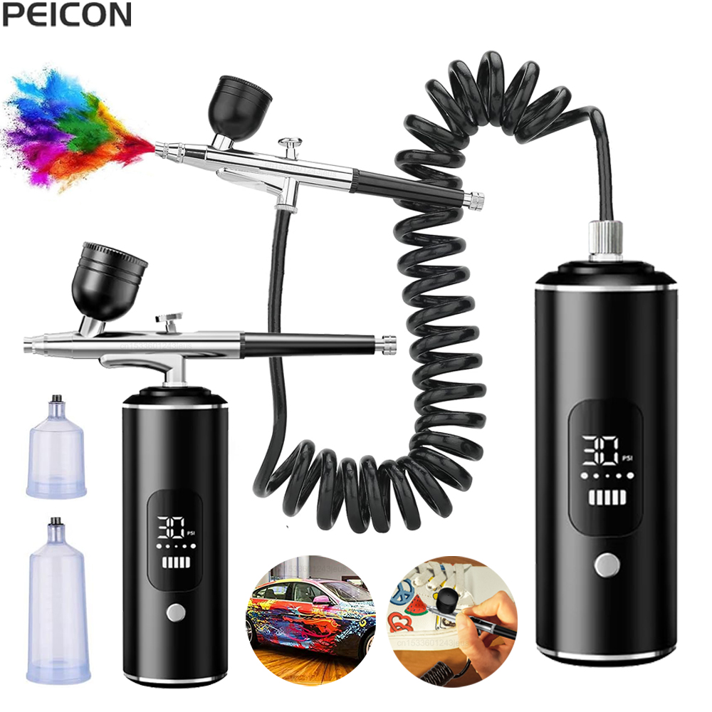 Airbrush Kit With Mini Compressor - Аэрограф с компрессором Портативный аэрограф Мини-пистолет-распылитель