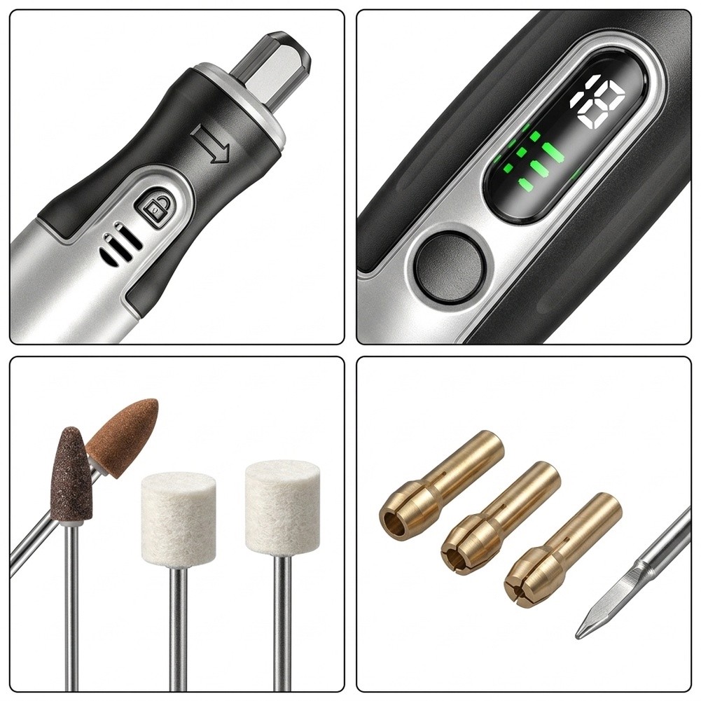Cordless Rotary Tool Kit Accessories - Беспроводной электрический роторный инструмент с USB-зарядкой,