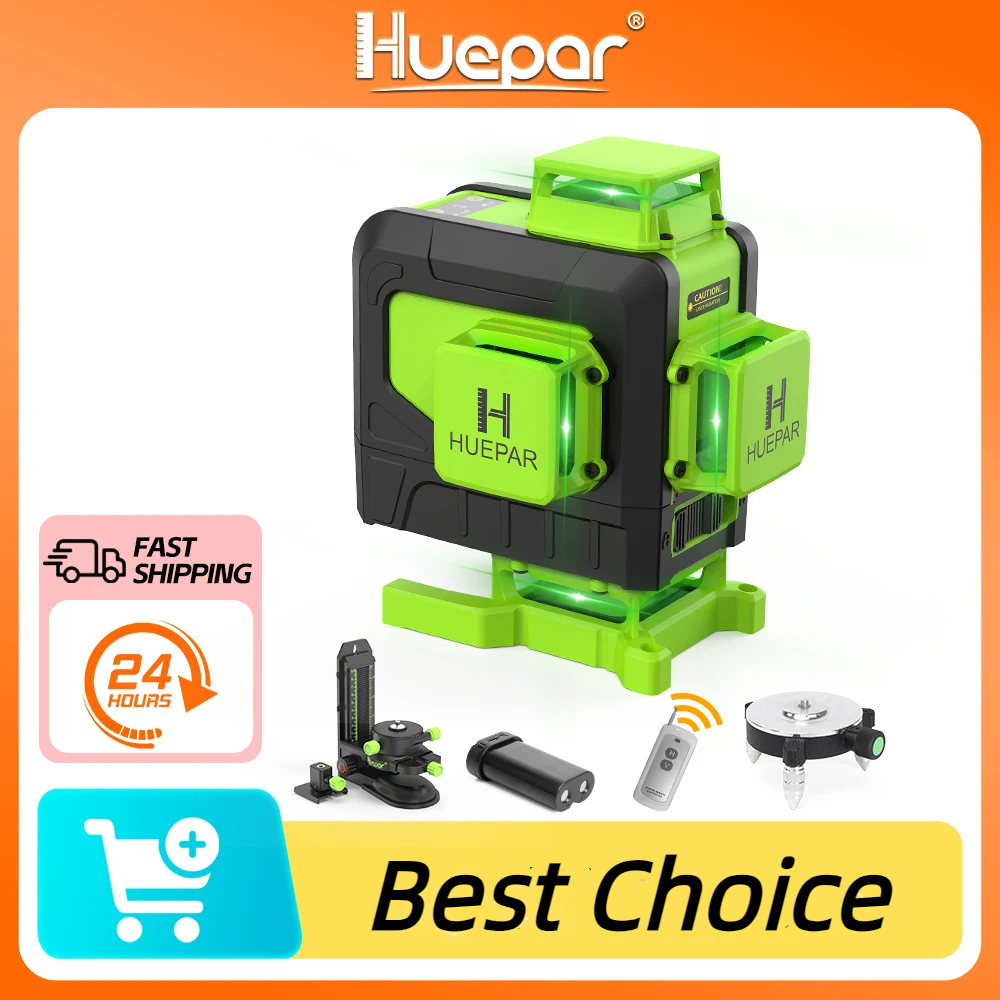 Laser Level 16 Lines 4D Green - Huepar 16-линейный 4D-лазерный уровень Зеленая линия