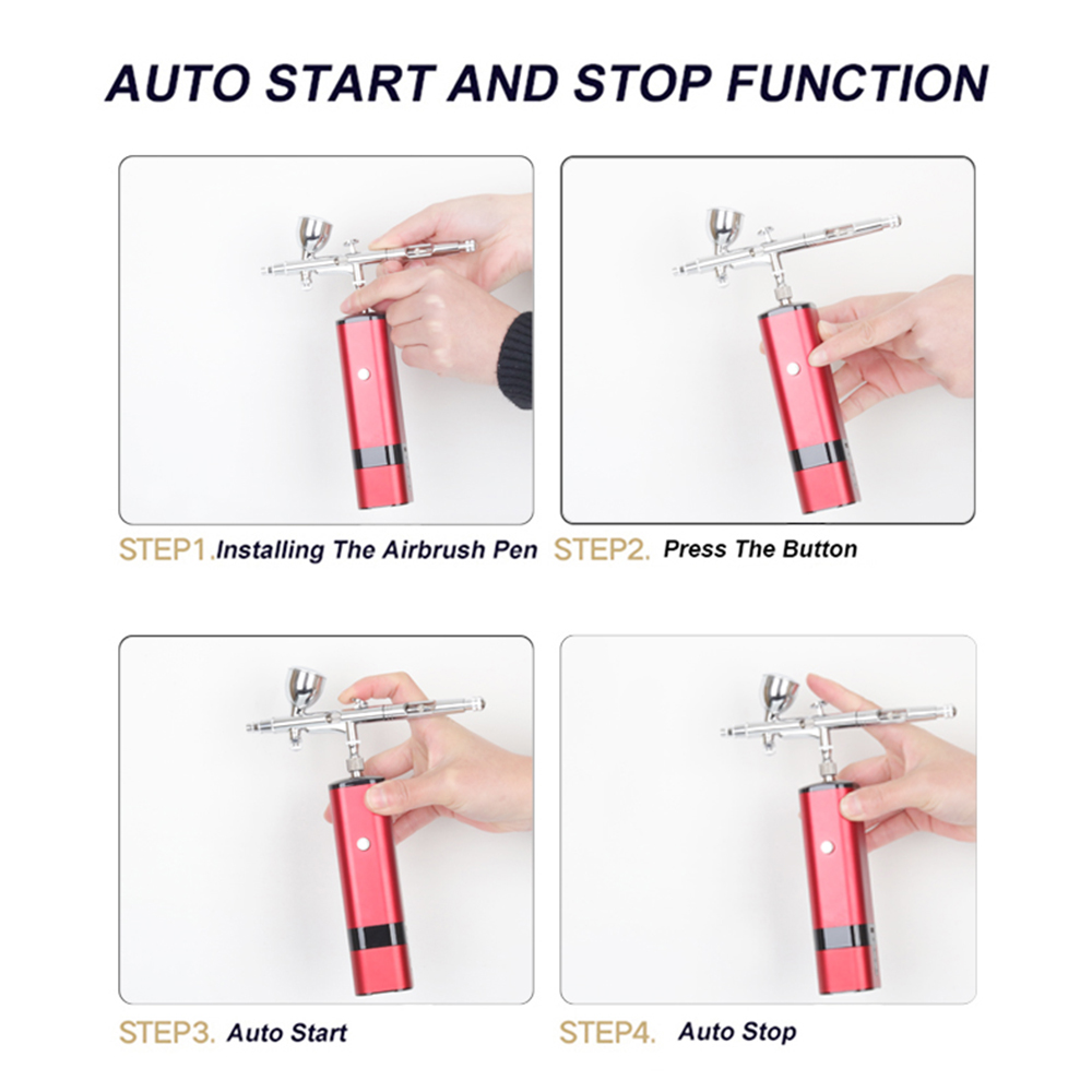 Airbrush Kit With Mini Compressor - Портативный автоматический компрессор с воздушной щеткой,