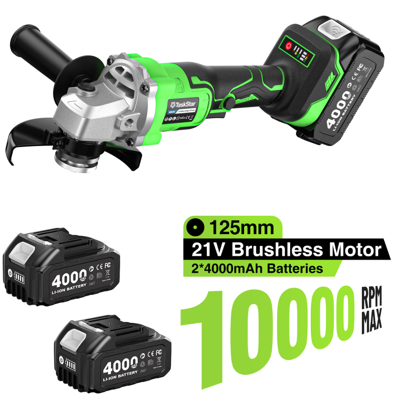 Brushless Angle Grinder Battery Powered - Угловая шлифовальная машина TaskStar 10000 об/мин,