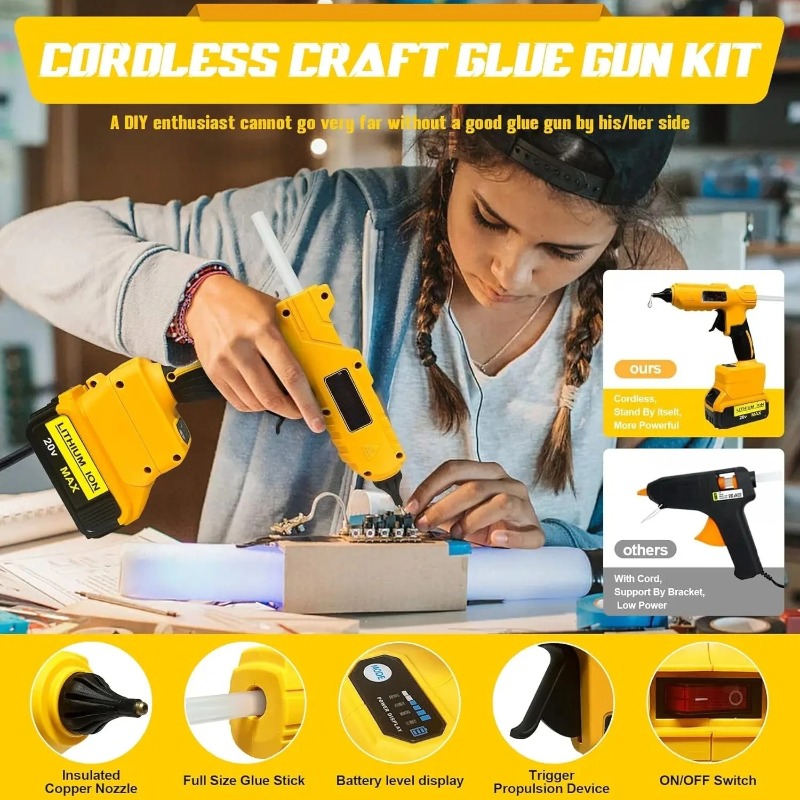 Оригинальный беспроводной элек – обзор и цена Hot Melt Glue Gun Cordless
