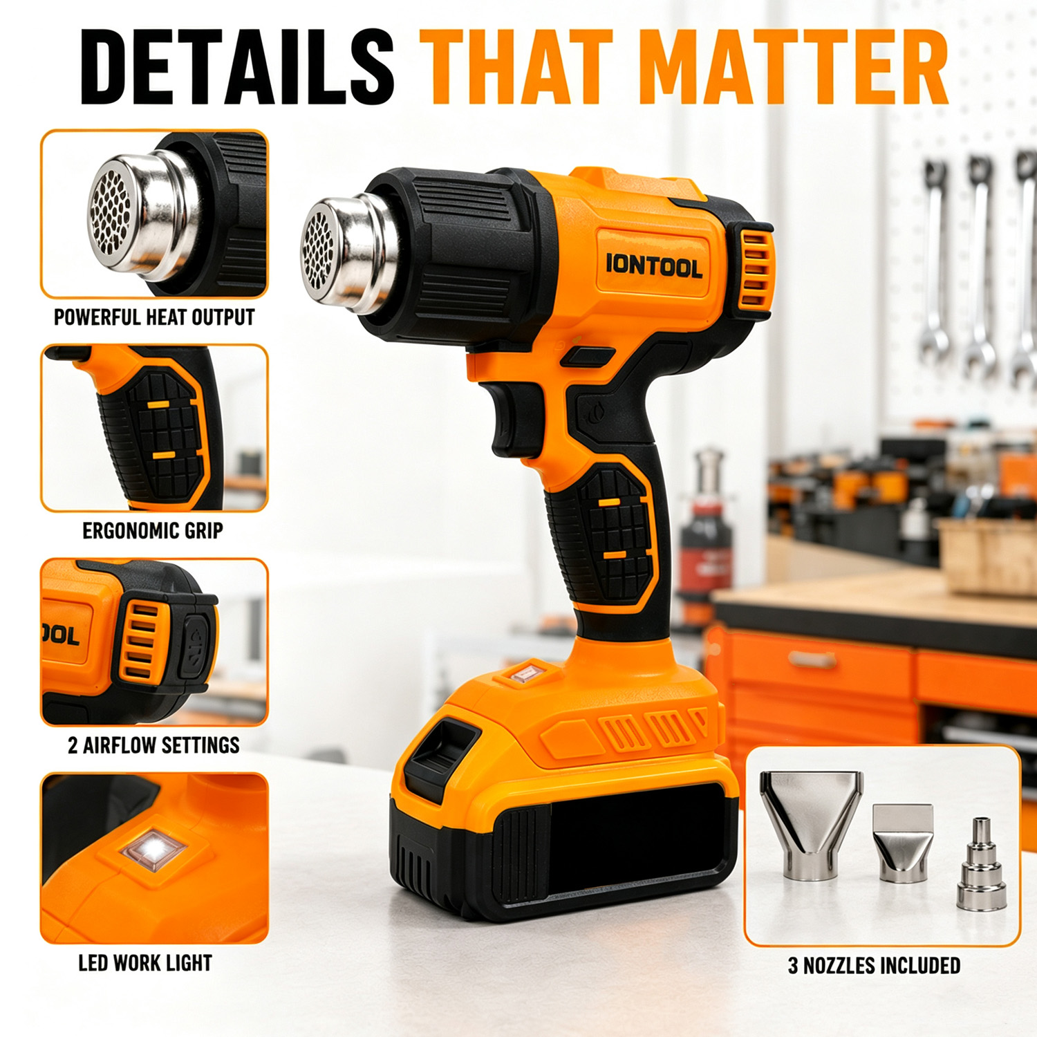 Беспроводной термофен IONTOOL  – обзор и цена Cordless Heat Gun For Shrink Tubing