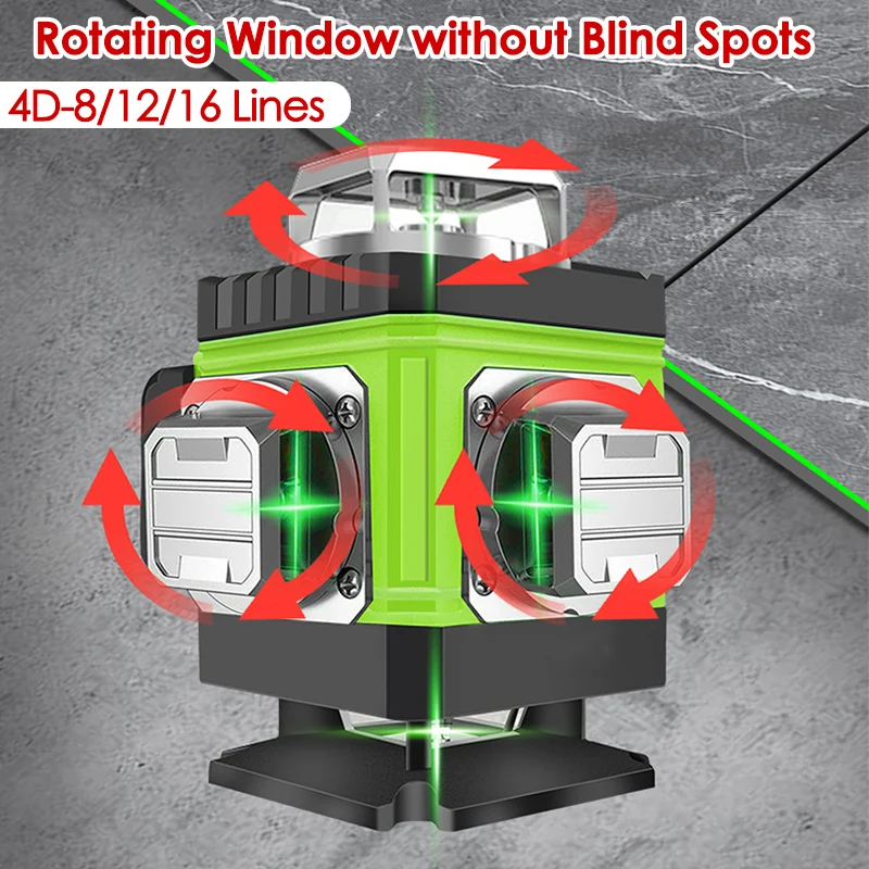 Лазерный уровень 8/12/16 линий – обзор и цена Laser Level 16 Lines 4D Green