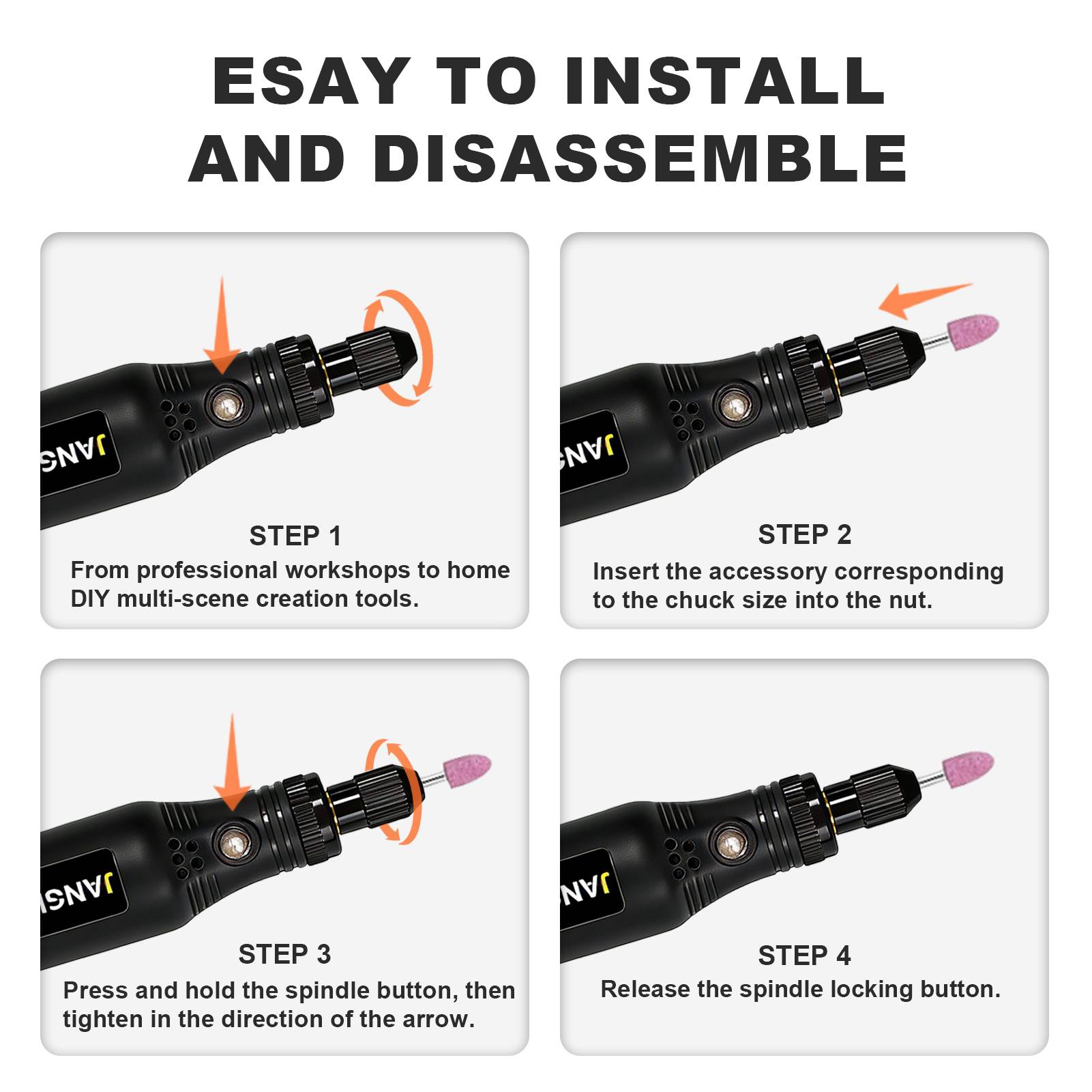 JANGKLIFE USB беспроводной рот – обзор и цена Cordless Rotary Tool Kit Accessories