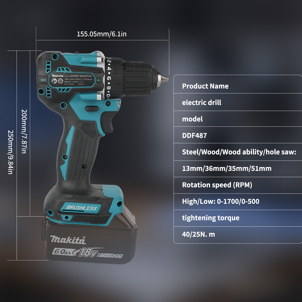 Бесщеточная аккумуляторная дре – обзор и цена Brushless Cordless Electric Drill 18V