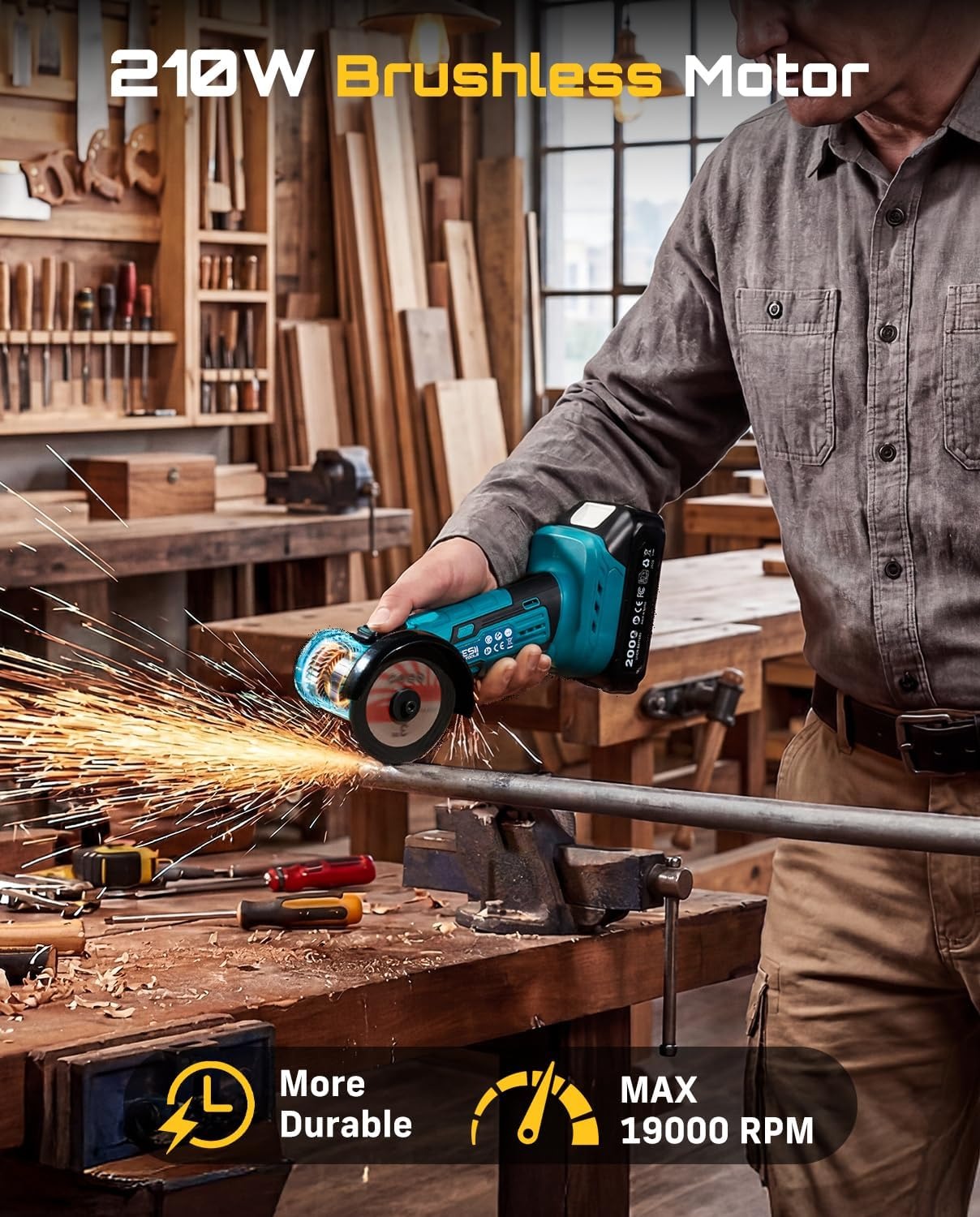 Беспроводная мини-угловая шлиф – обзор и цена Brushless Angle Grinder Battery Powered