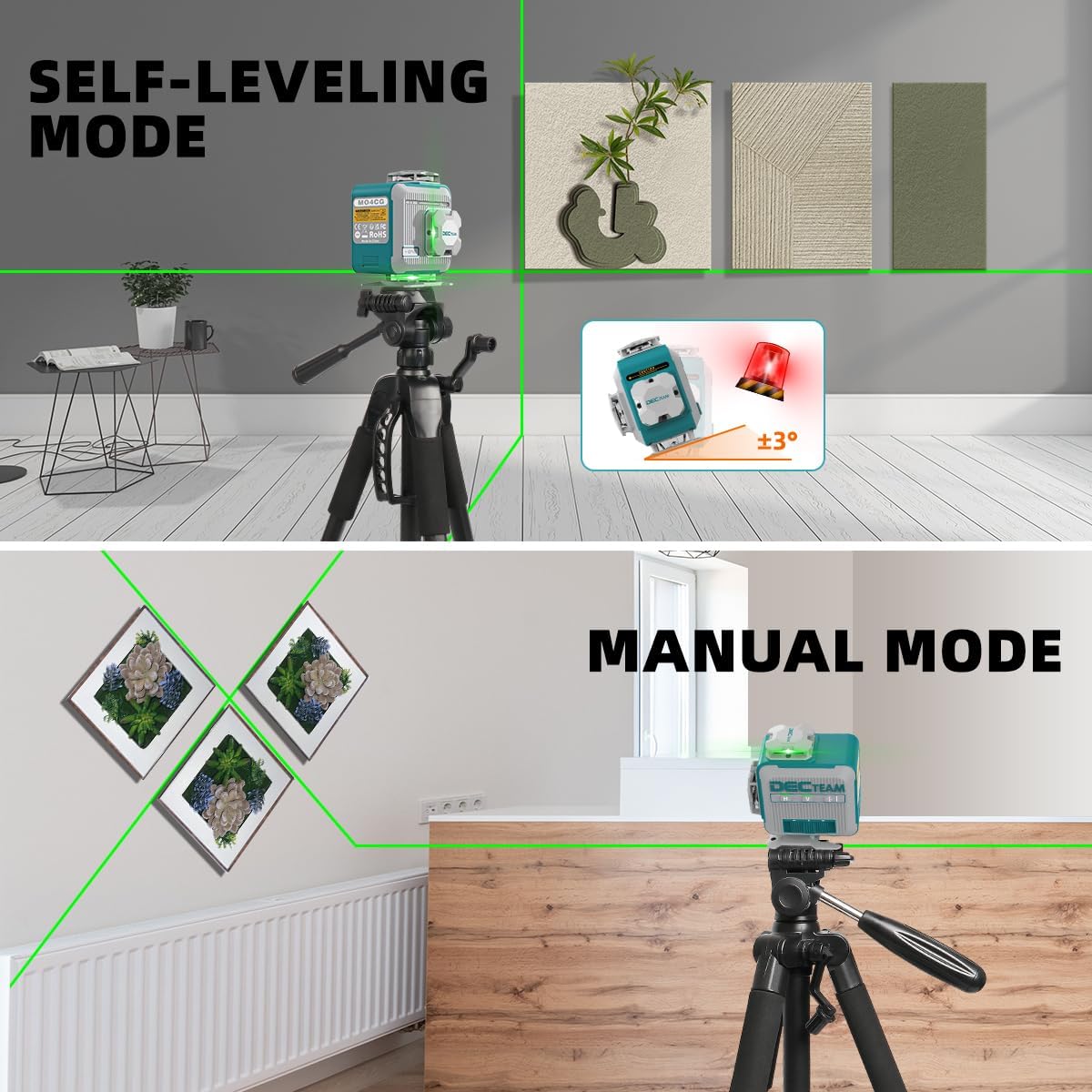 Лазерный уровень Decteam 4D с  – обзор и цена Laser Level 16 Lines 4D Green