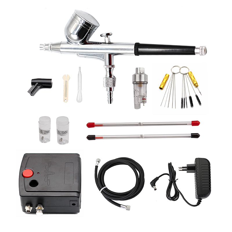 Пистолет-распылитель двойного  – обзор и цена Airbrush Kit With Mini Compressor