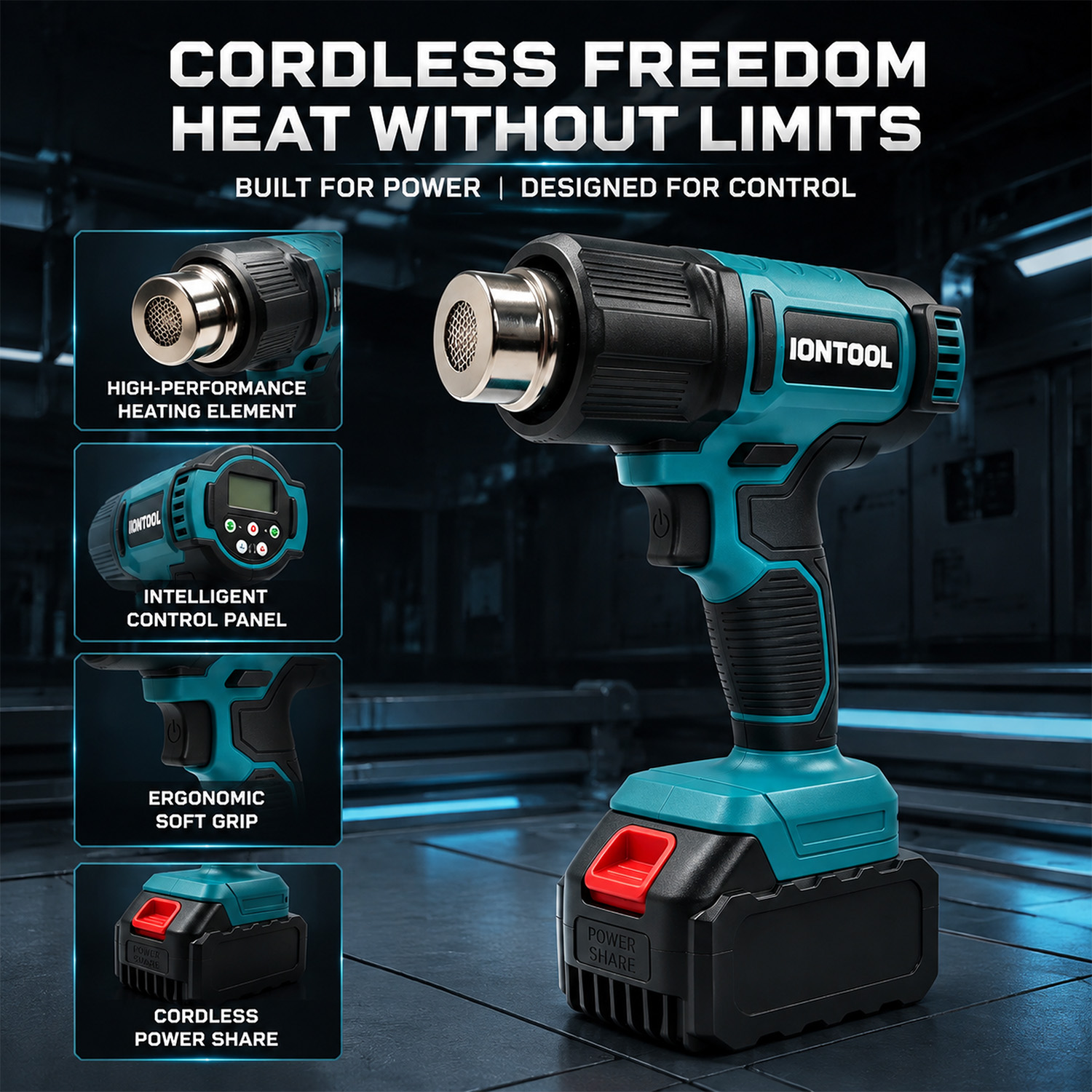 IONTOOL 550 ℃   Беспроводной т – обзор и цена Cordless Heat Gun For Shrink Tubing